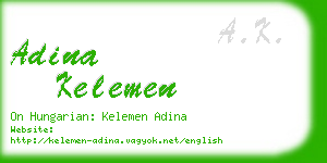 adina kelemen business card
